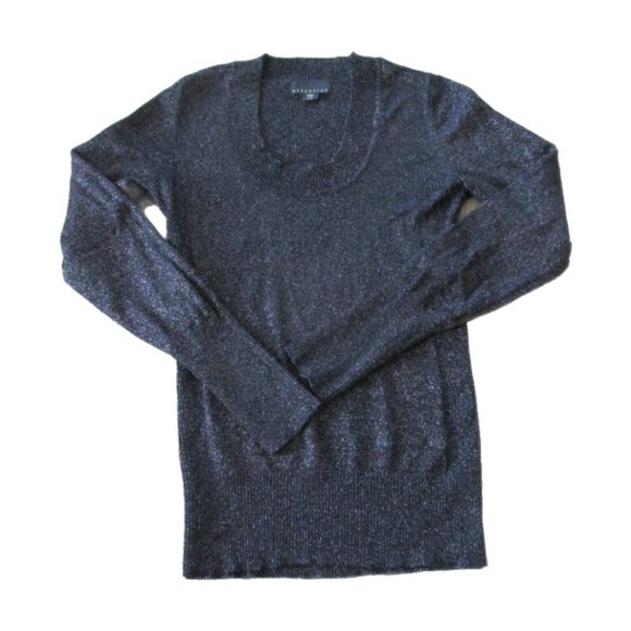 Attention Sweater Womens Size Medium Black Long Sleeve Glitter Pullover Shirt - Picture 1 of 5